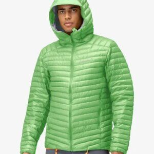 $429! NWT Men's Norrona trollveggen superlight down850 Hood Jacket Green Medium